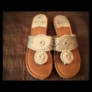 Silver flat sandals size 6