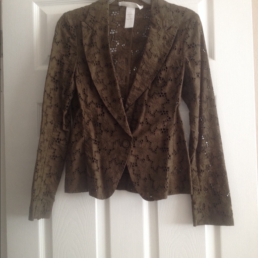 Green lace blazer