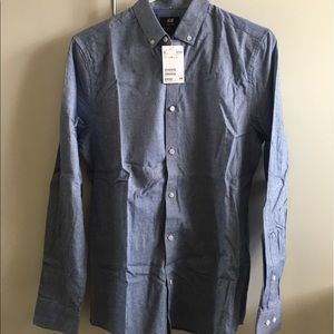 H&M Blue Regular Fit Button Down Shirt