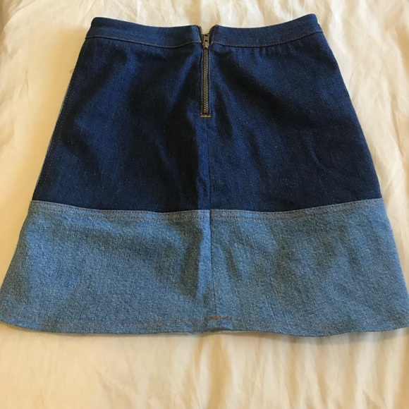 Color block denim A-line skirt - Picture 2 of 2