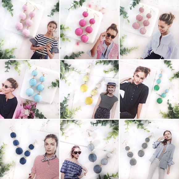 "Libby" Earrings || Gray & White Ombré Bon Bon - Picture 7 of 9