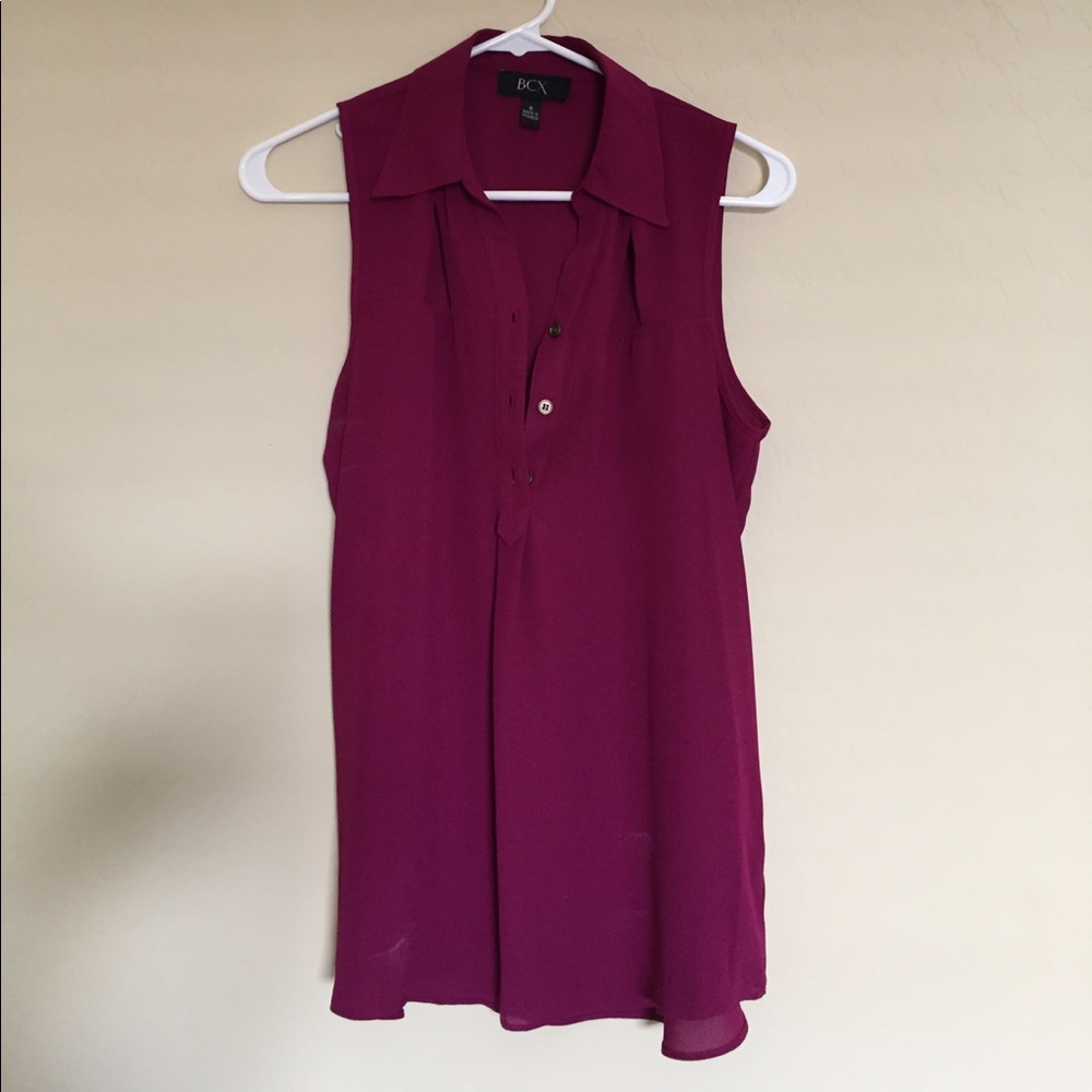 BCX Pink Sleeveless Blouse