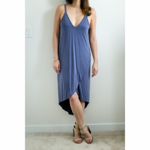 LUSH - dusty blue high/low dress -XS