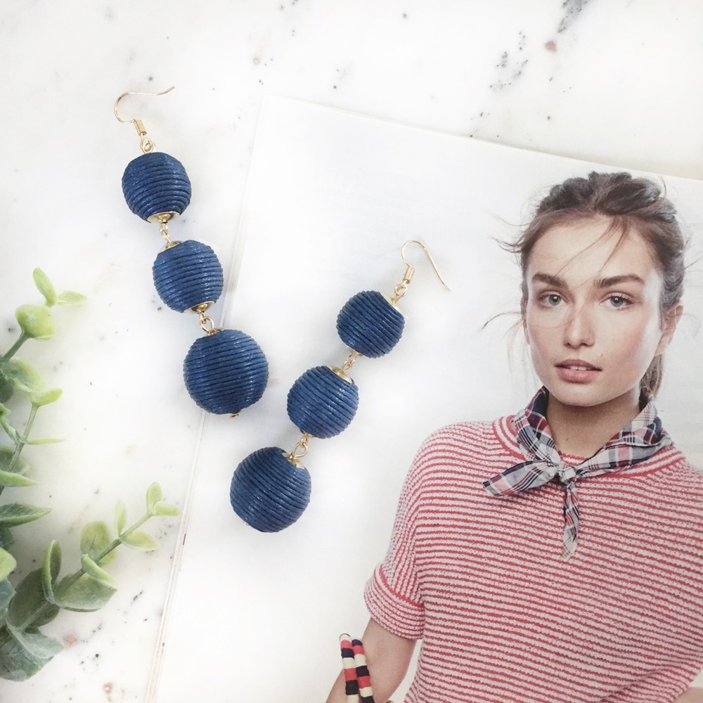 "Libby" Earrings || Navy Blue Bon Bon