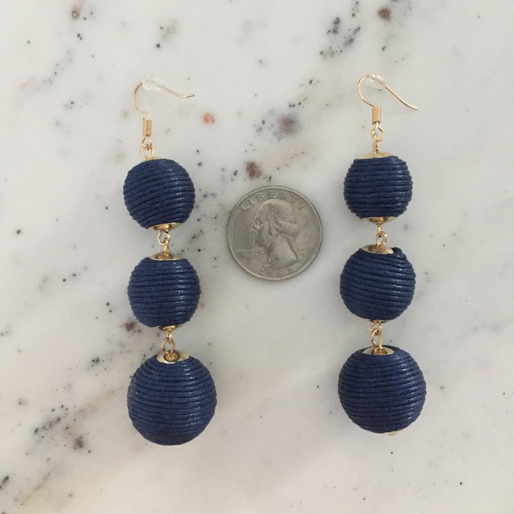 "Libby" Earrings || Navy Blue Bon Bon - Picture 3 of 9