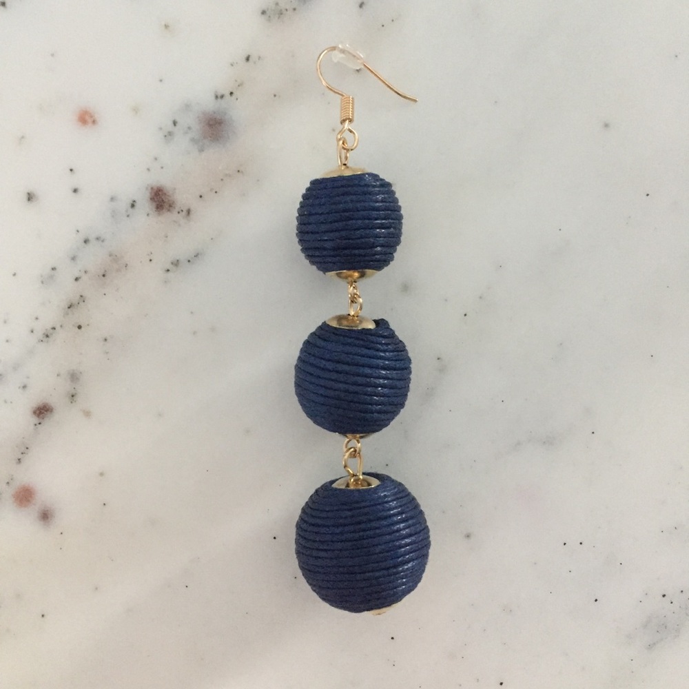 "Libby" Earrings || Navy Blue Bon Bon - Picture 4 of 9