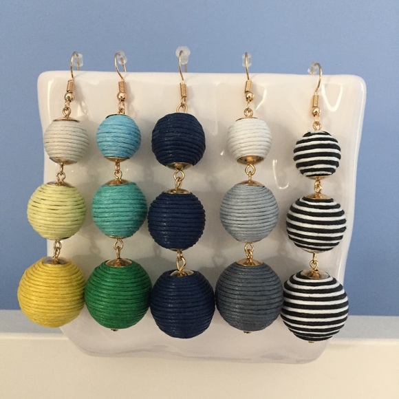 "Libby" Earrings || Navy Blue Bon Bon - Picture 6 of 9