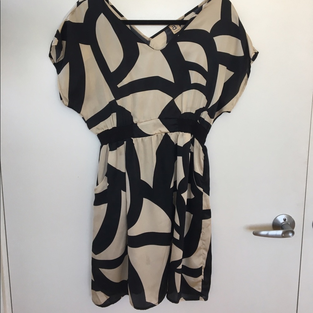 A is for Audrey: black and cream dress