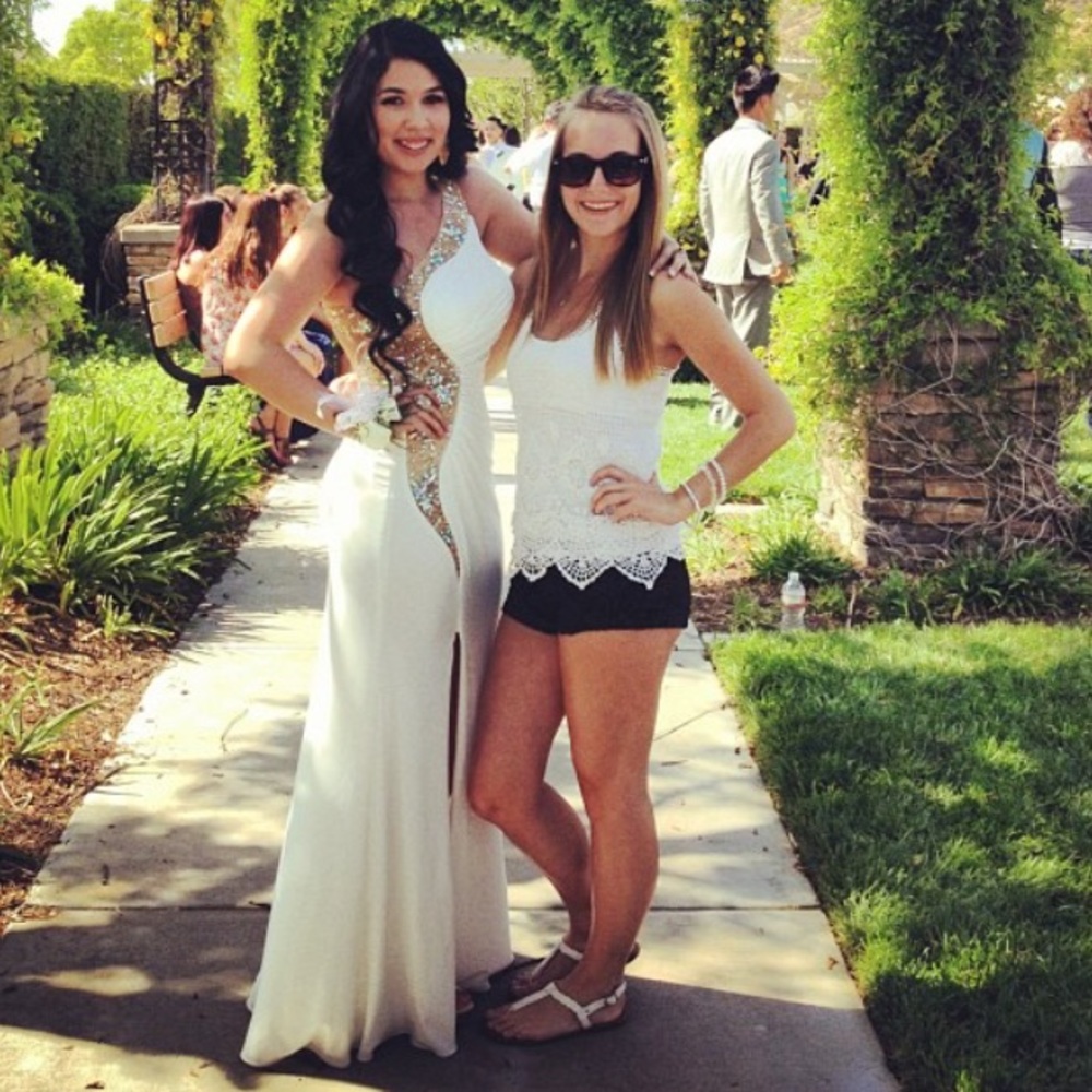 White side jeweled gown