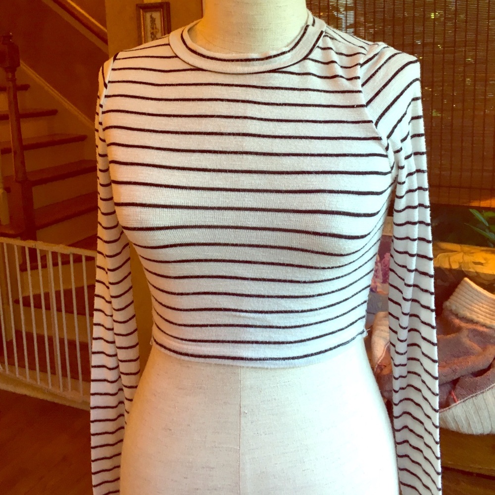 Audrey crop striped shirt