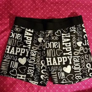 Girl's Justice Word Print Gym/Dance Shorts