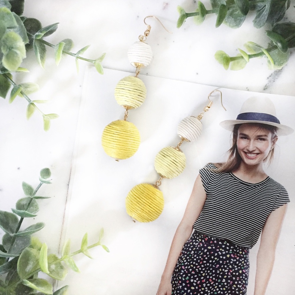"Libby" Earrings || Yellow & White Ombré Bon Bon