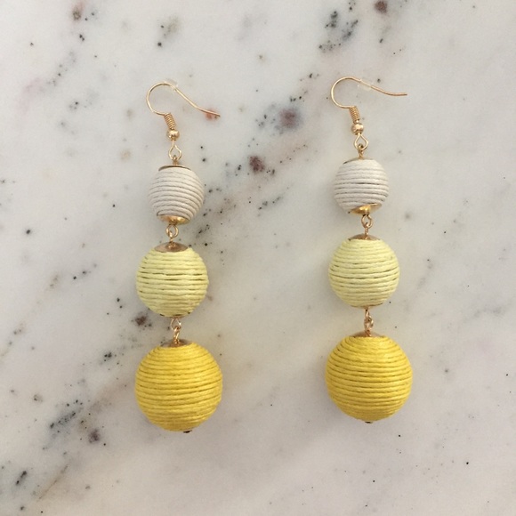 "Libby" Earrings || Yellow & White Ombré Bon Bon - Picture 2 of 9