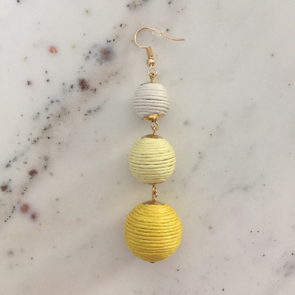 "Libby" Earrings || Yellow & White Ombré Bon Bon - Picture 4 of 9