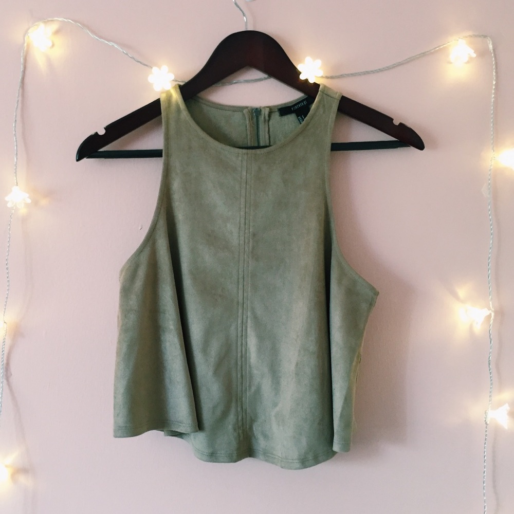 Faux Suede high neck tank