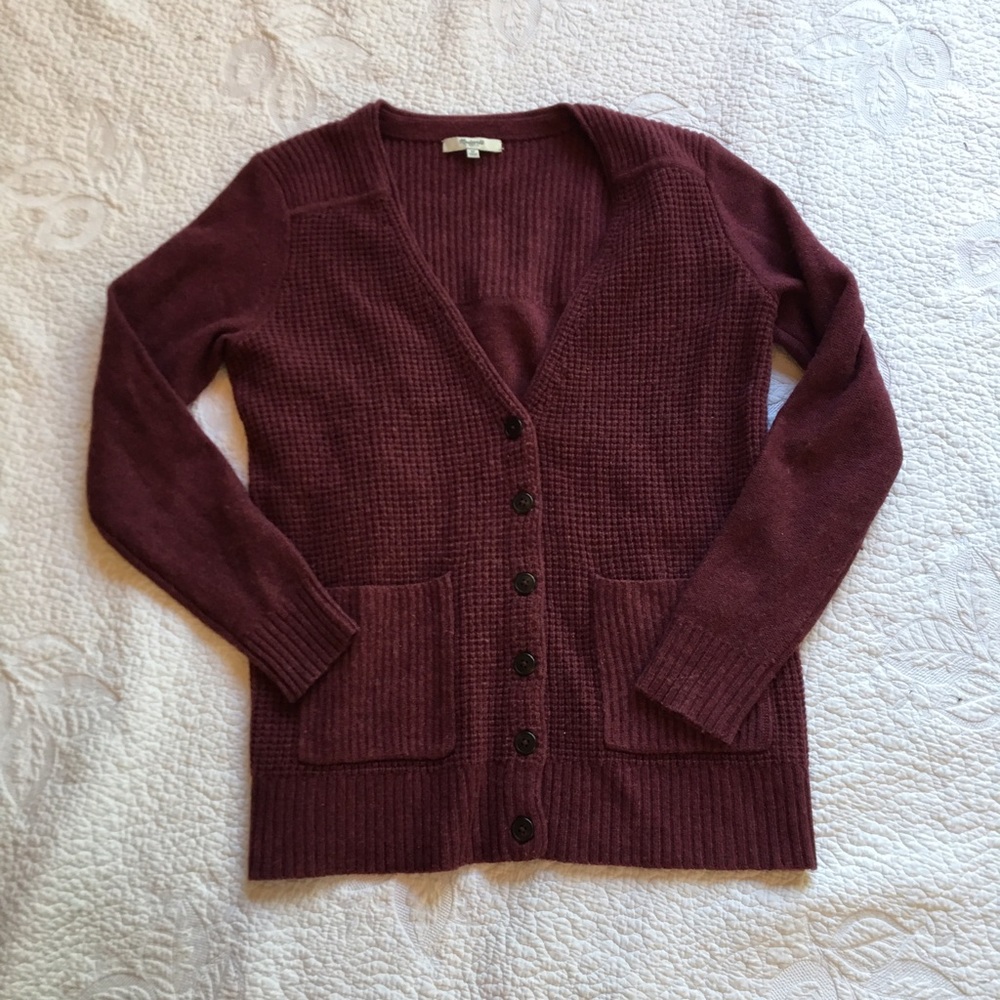 Madewell Buttoned Cardigan, maroon