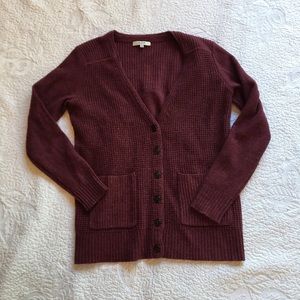 Madewell Buttoned Cardigan, maroon