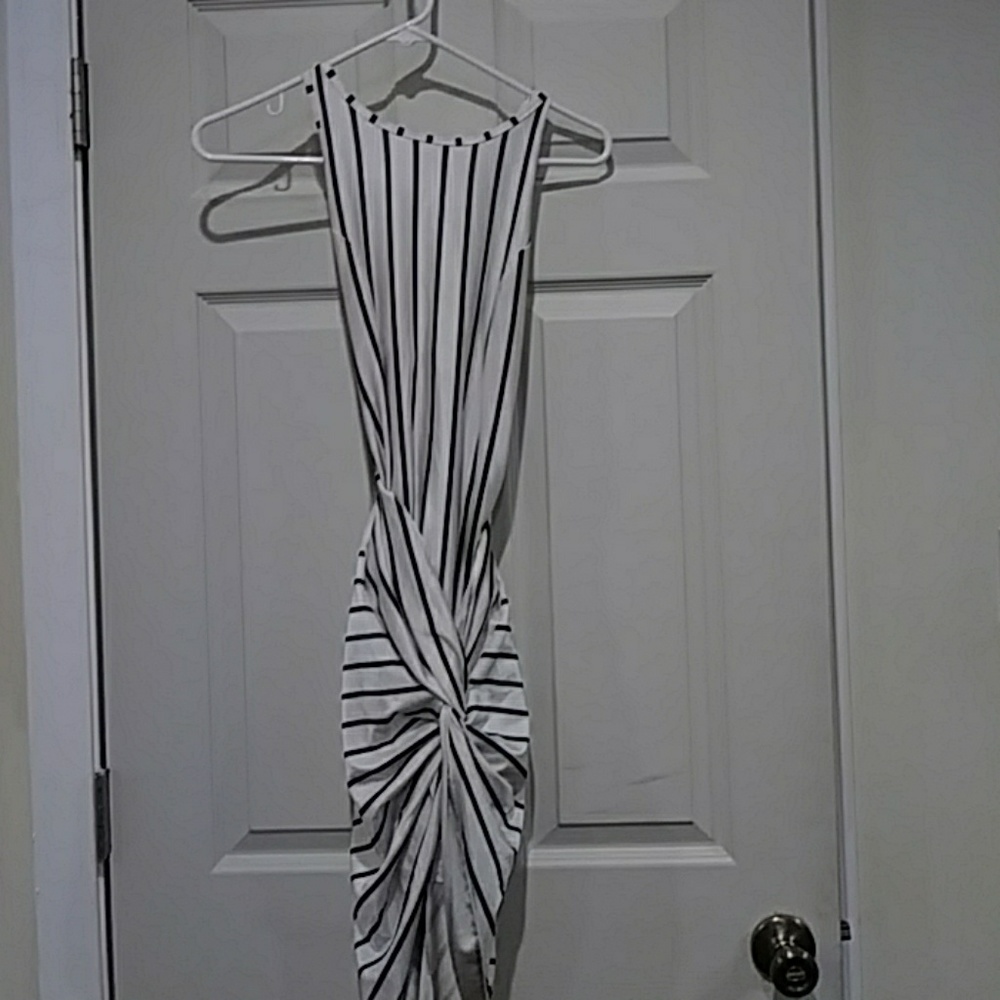 Pin Stripped High low dress