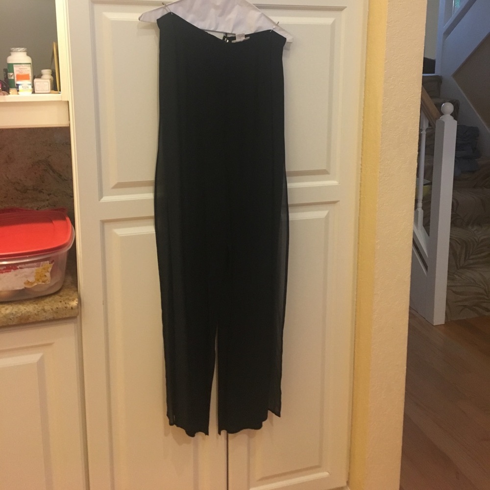 Black sheer panel dress pant size 6