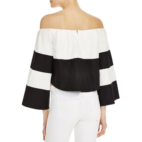 Kendall & Kylie Ruffle Off the Shouler Striped Top - Picture 2 of 4