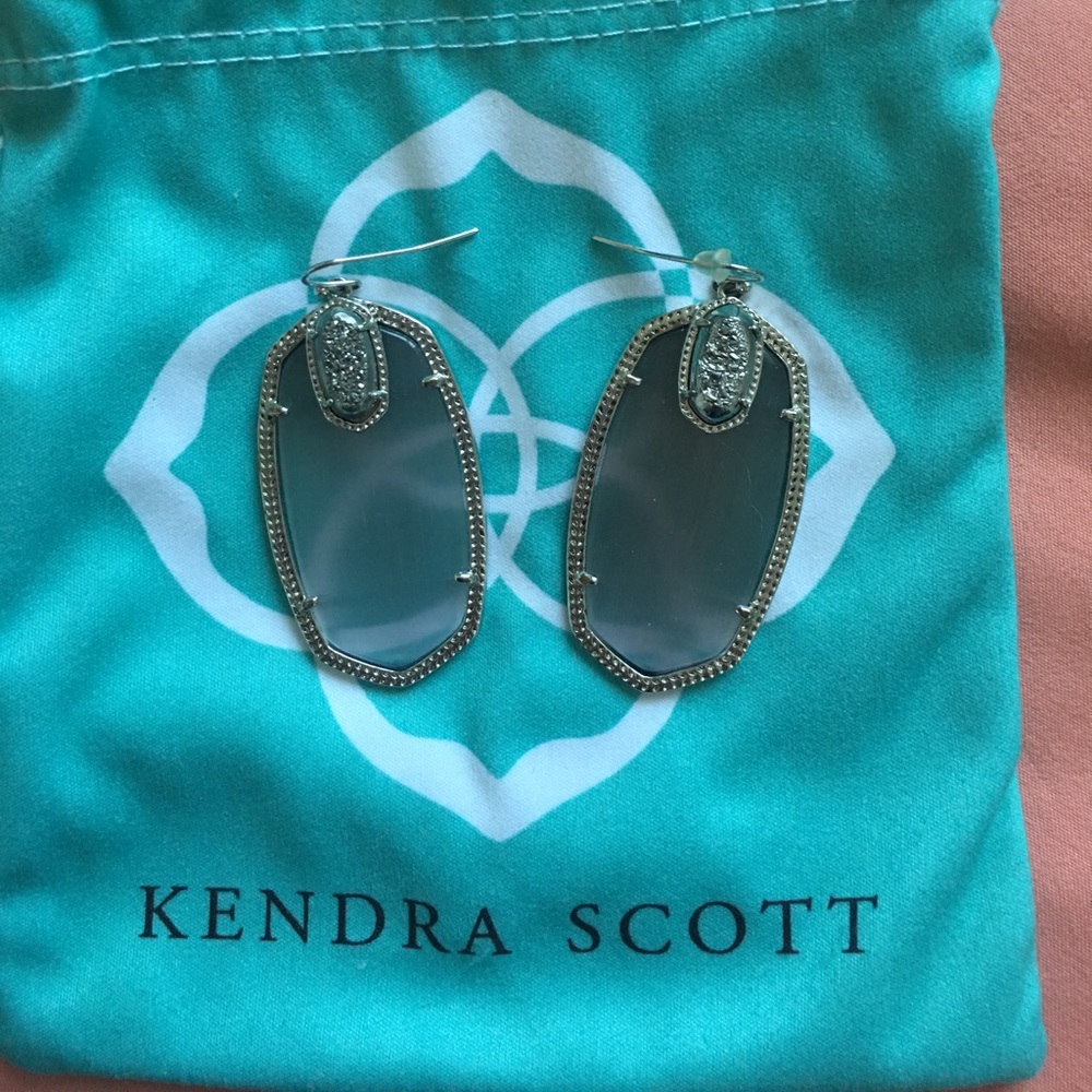 Kendra Scott earrings. Oval, with stone.