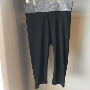 PINK Grey and Neon Green Reversible Crop Leggings