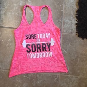 Hot pink workout tank