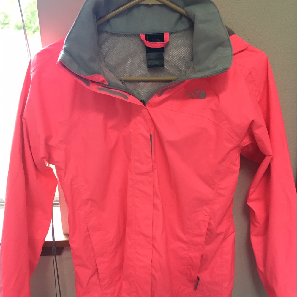 Girls Bright Pink 'The North Face' Rain Jacket