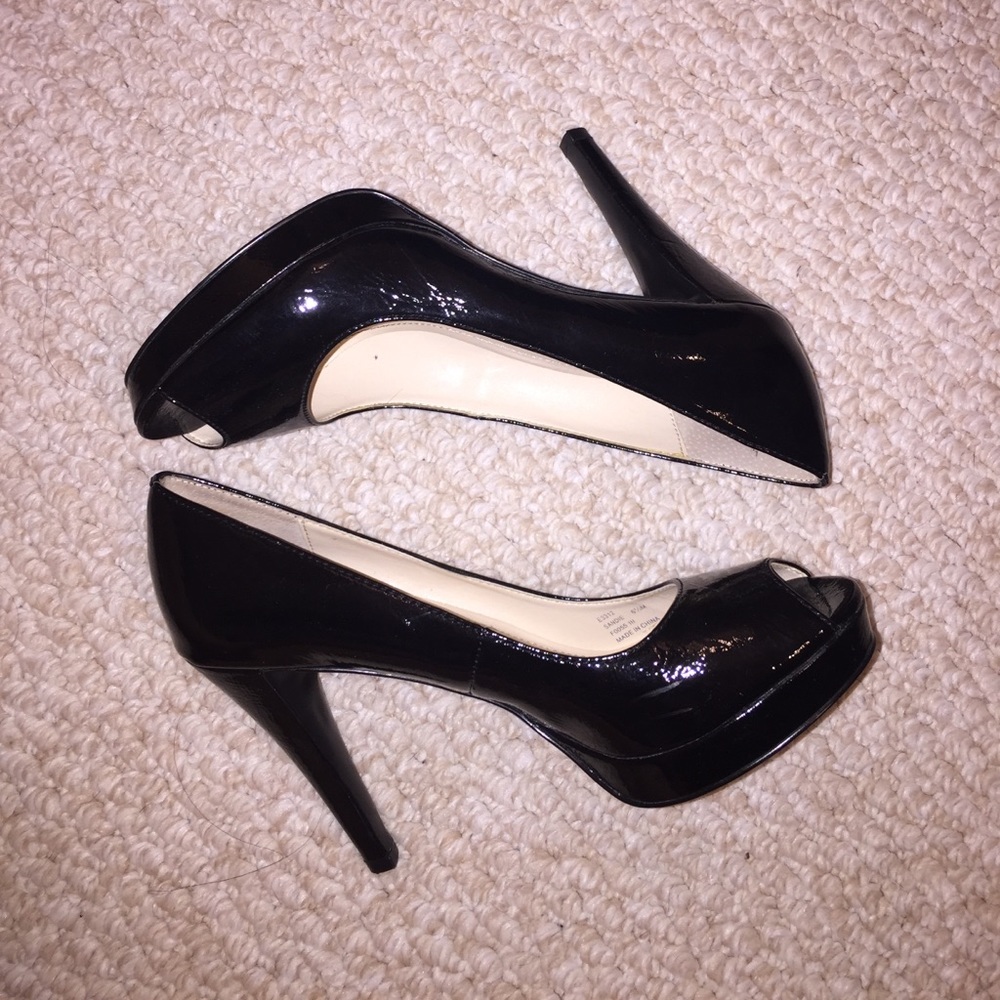 Calvin Klein black peep toe pump
