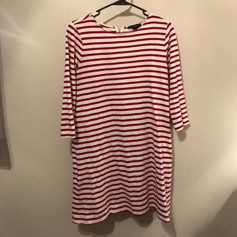 Red and white striped dress