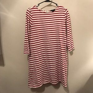 Red and white striped dress