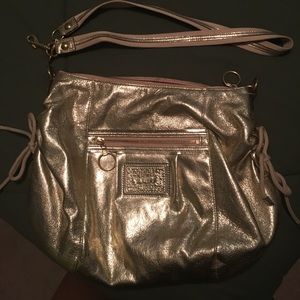 Authentic Coach Purse Metallic Gold