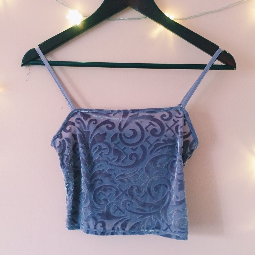 Cropped crushed velvet tank