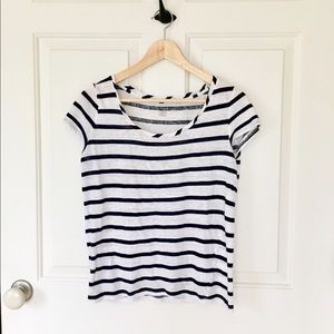 Linen navy striped tshirt