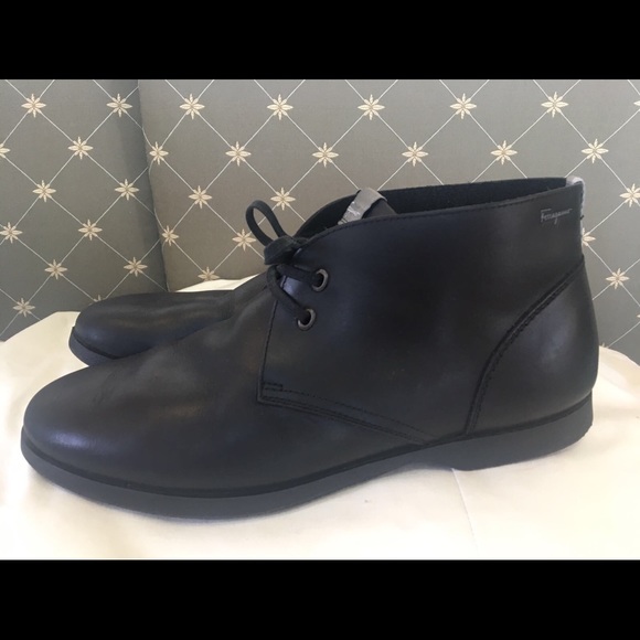 Ferragamo Chukka Boots (Black Leather) main image 2