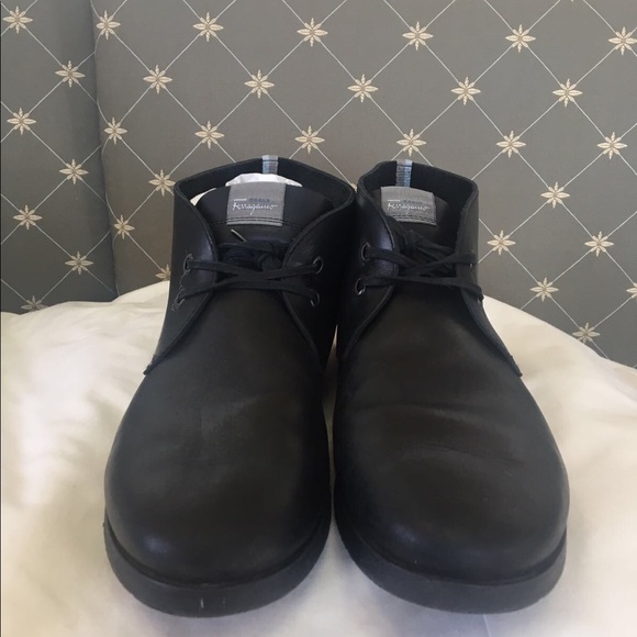Ferragamo Chukka Boots (Black Leather) main image 4