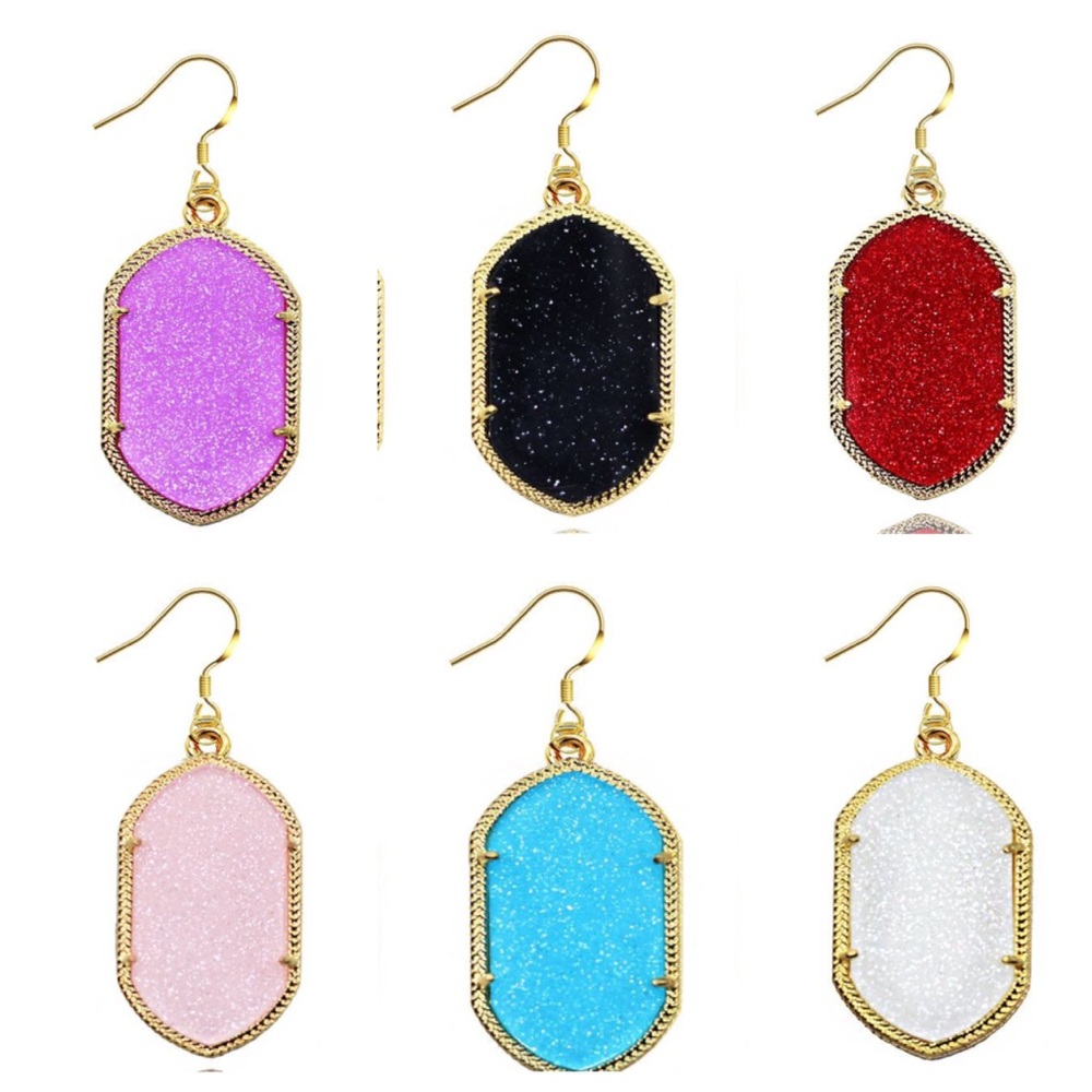 LAST PAIR-LILAC- Gorgeous geometric sparklers!