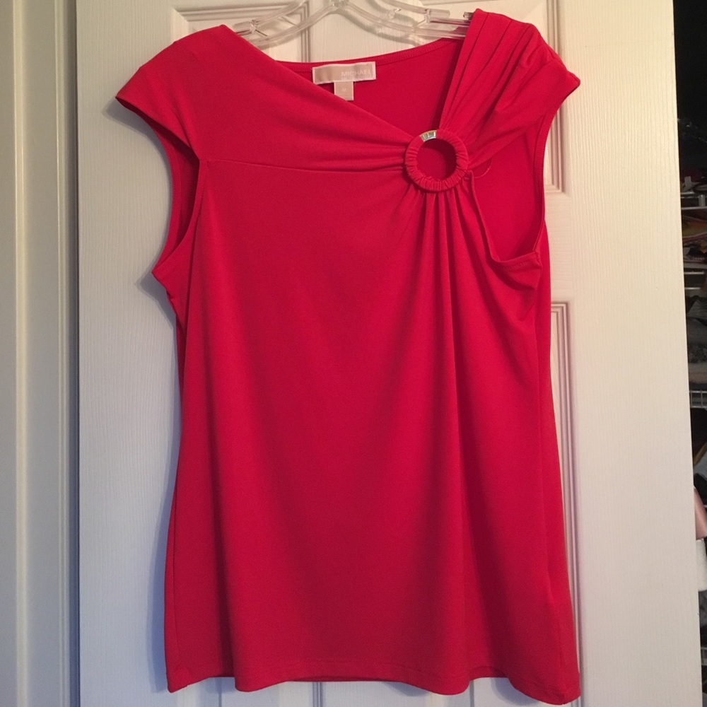fashionable Michael Kors red top size medium