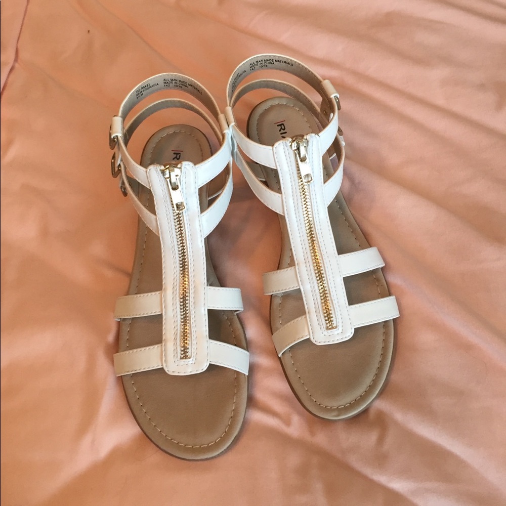 White zip up sandals
