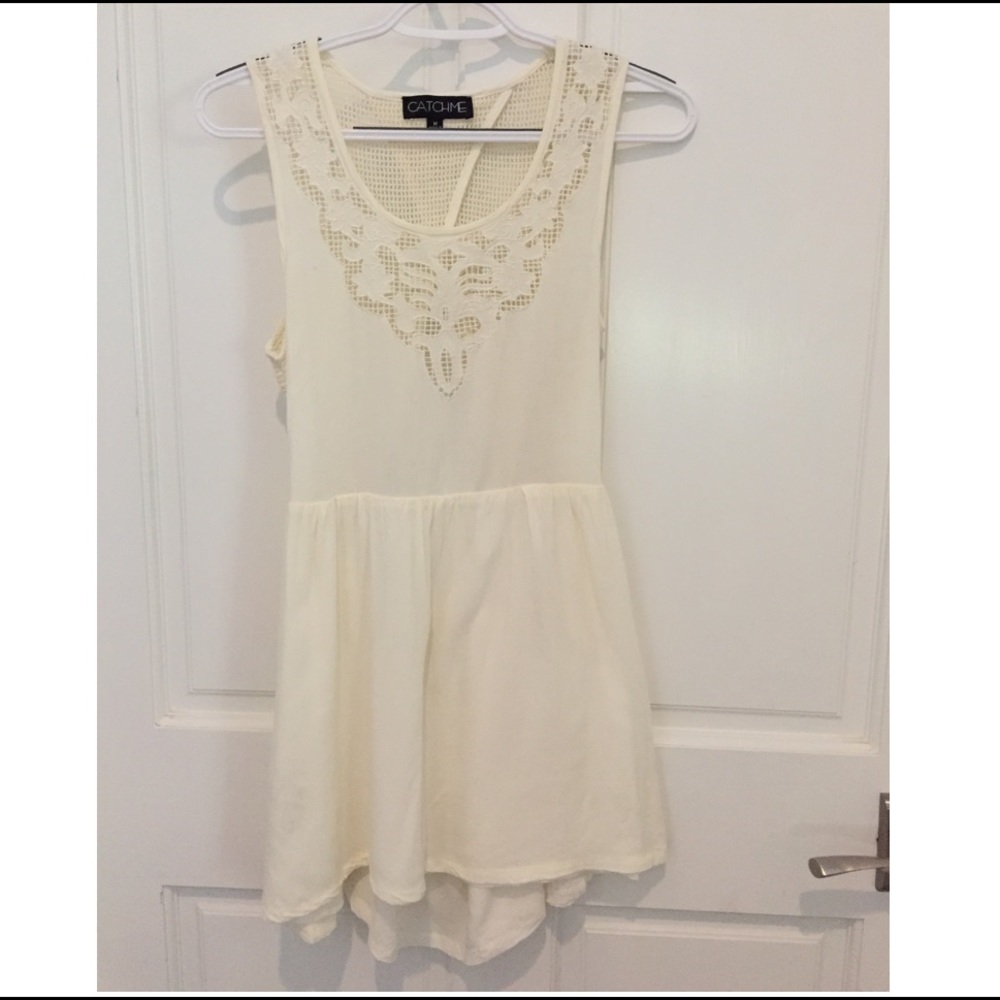 Cream bell sleeve flowy dress size medium