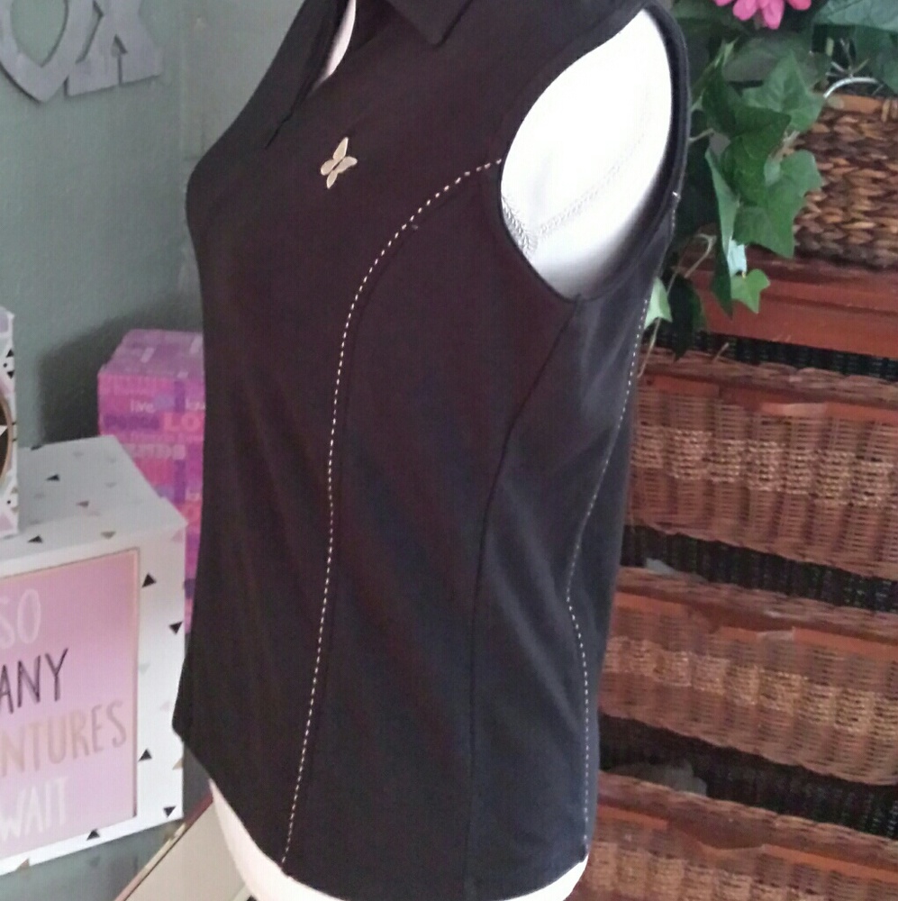 🆕 Black Golf Tank Top Zippered Tehama Medium