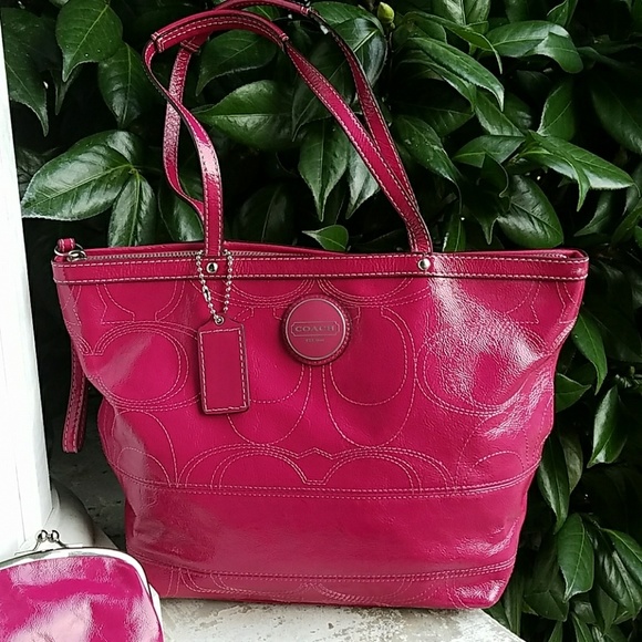 Magenta Pink Coach purse - Picture 1 of 8