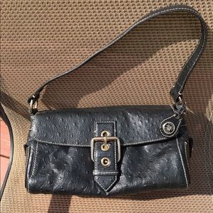Black Ostrich Embossed Satchel  •FINAL PRICE•