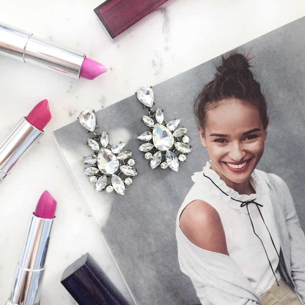 "Vivienne" Earrings || Clear Crystal Statement