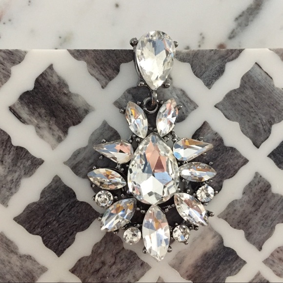 "Vivienne" Earrings || Clear Crystal Statement - Picture 6 of 9