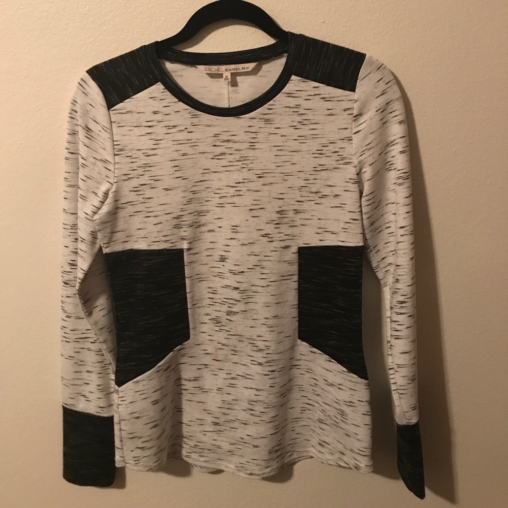 Rachel Roy "Marbled" Black & White atop