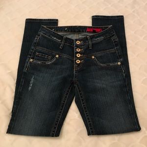 Mid-Rise Vigoss Button Fly Skinny Jeans