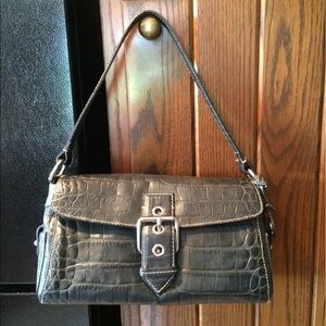 Black Croco Embossed Satchel   •FINAL PRICE•