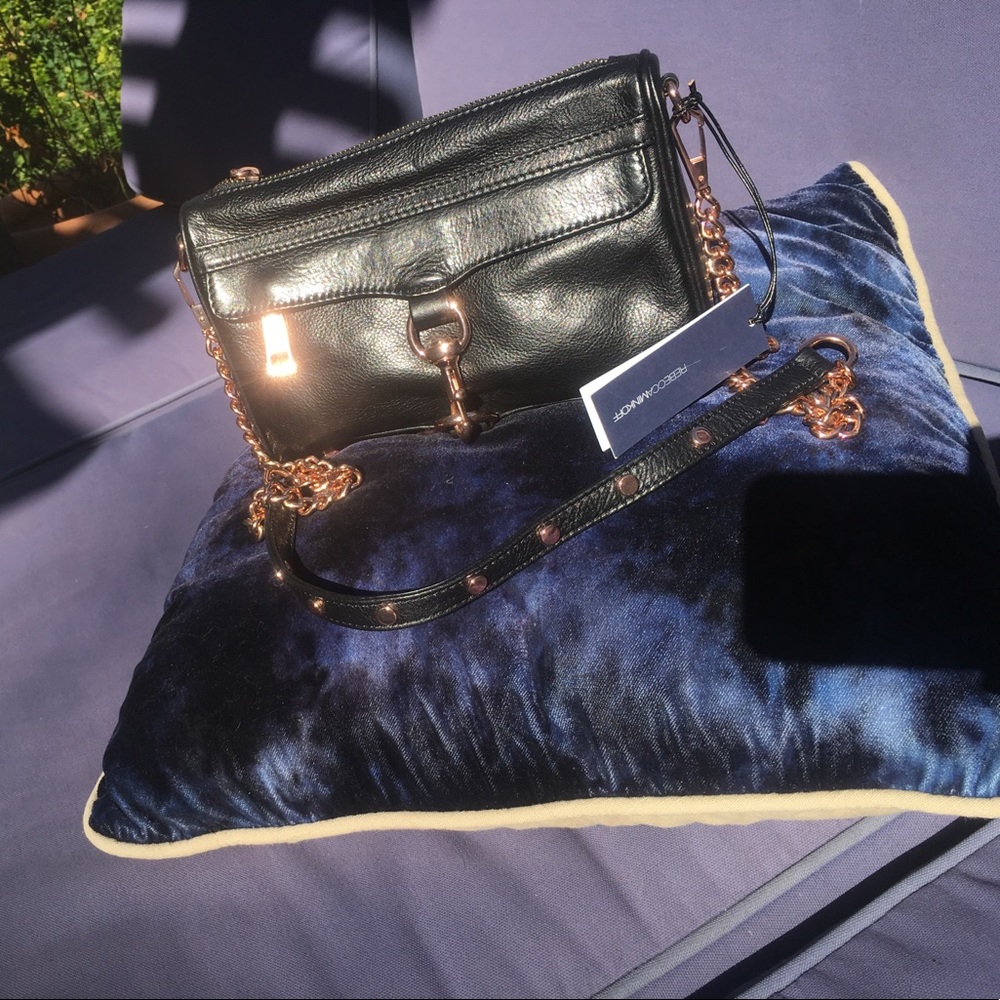 BNWT Rebecca Minkoff Rose Gold/Black Mini Mac