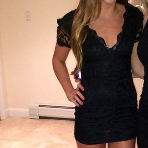 Black Lace low cut dress